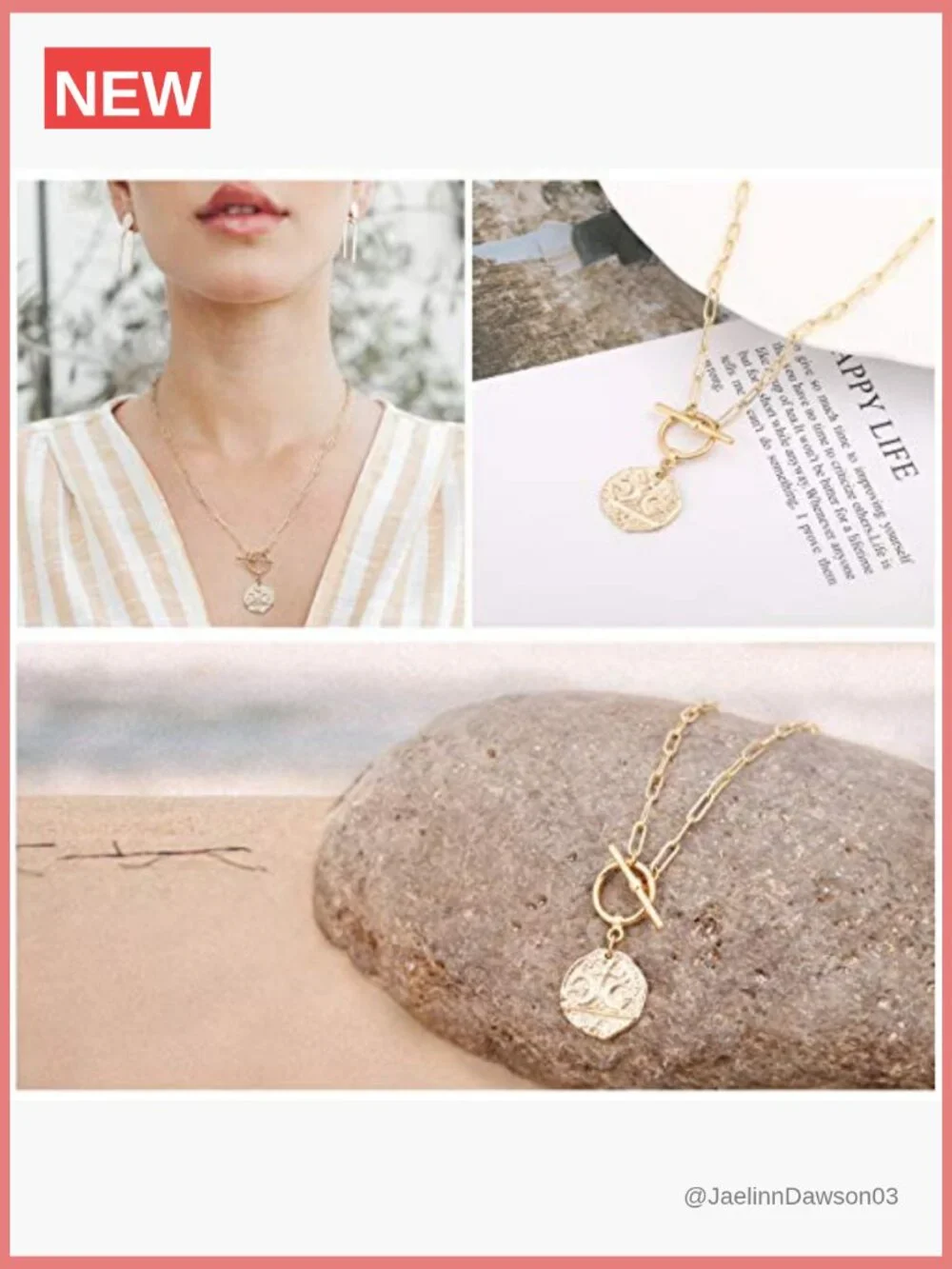 18K Gold Plated Moon Star Layering Choker Necklace Pendant